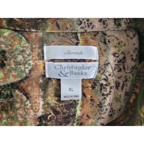 Christopher Banks Womens Jacket Extra Large Blazer Brown Geometric GEO37XE - Picture 7 of 9